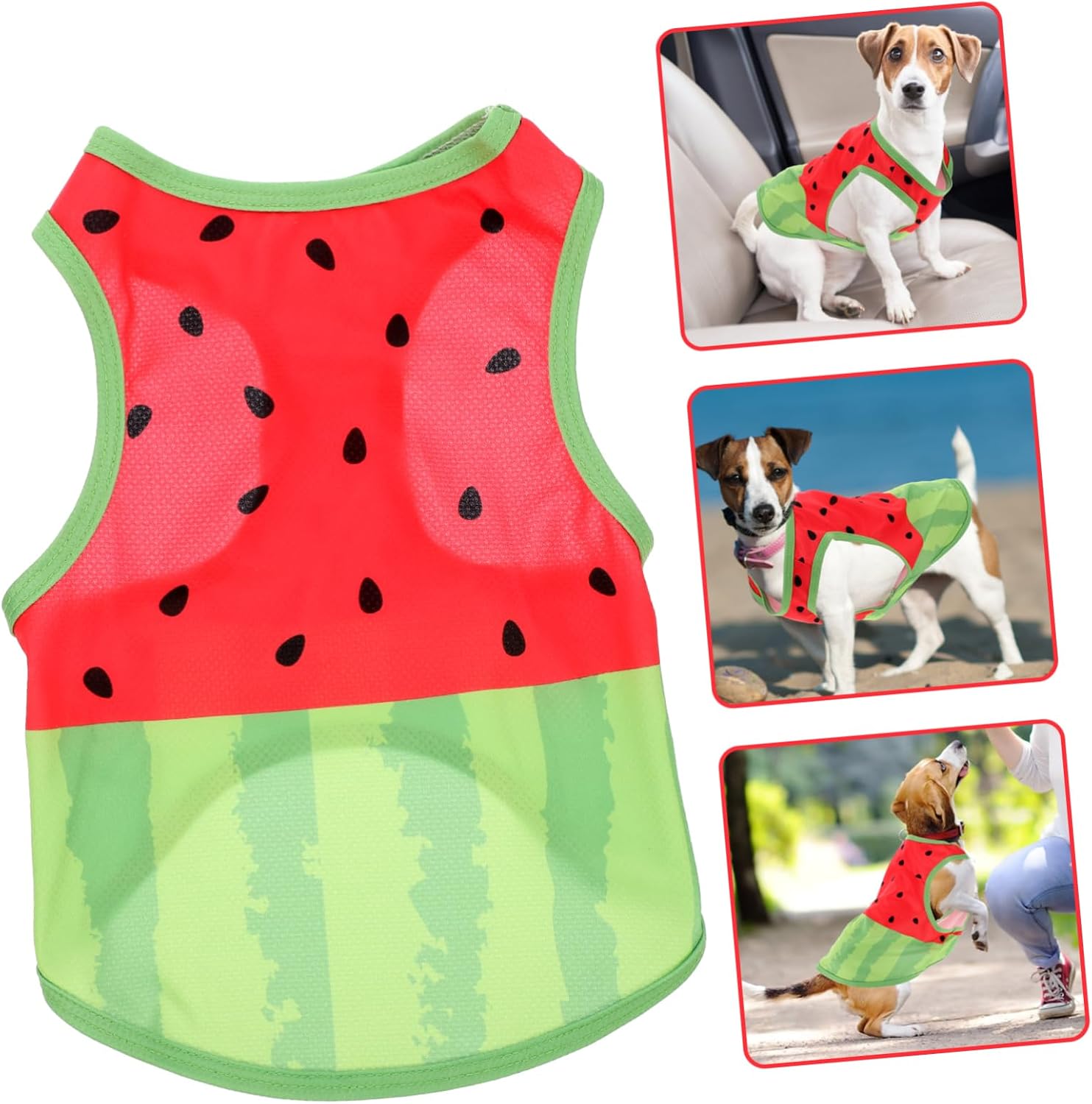 TEHAUX Adorable Pet Cooling Clothes Pet Dog Vest Watermelon Pattern Puppy T-Shirt Dog Summer Clothes (Size)-Pet Costume