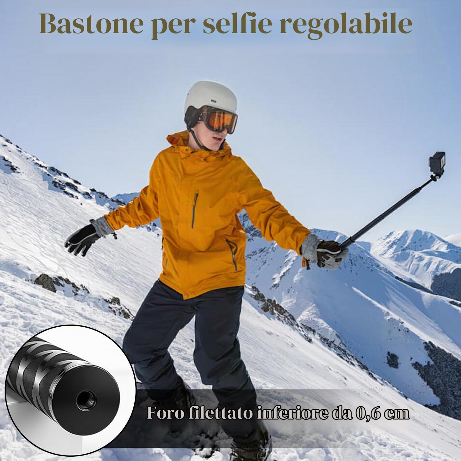 Supporto per fotocamera da moto, Supporto Morsetto per Fotocamera con bastone per selfie da 120 cm, Motociclo per Fotocamera Action Camera Manubrio, supporto per manubrio bicicletta Insta360 X4 X3 X2