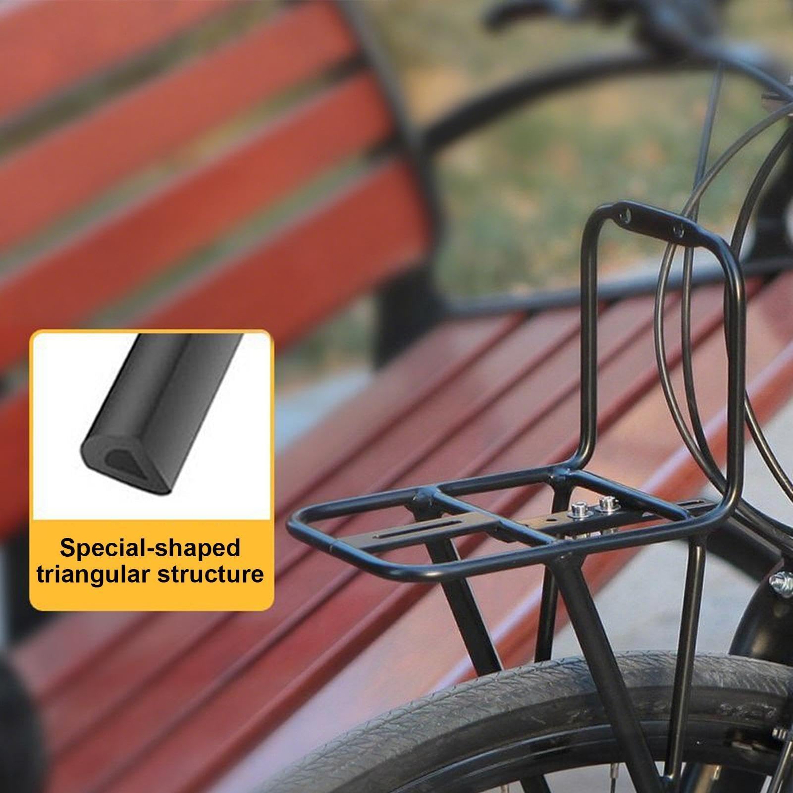 Portapacchi Anteriore Bici Supporto Cestino Borsa Portapacchi | Portapacchi Bici Da Carico per Pendolarismo Quotidiano, Viaggi a Lunga Distanza, Mountain Bike, Ciclismo su Sterrato Cruiser