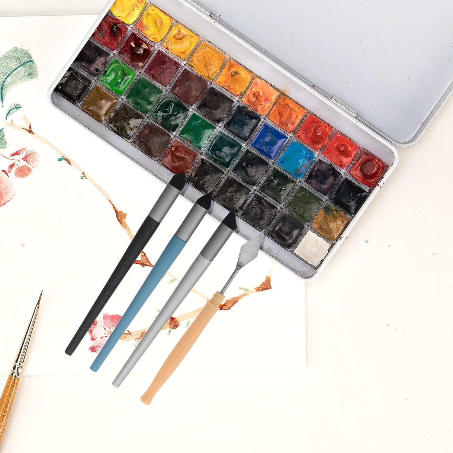 JOINPAYA Oil Pastel Blending Tools Set with Soft Sponge Ball Pen and Scraper for Smooth Transitions Multi-Functional Drawing Accessories for Oil Painting and Sketching