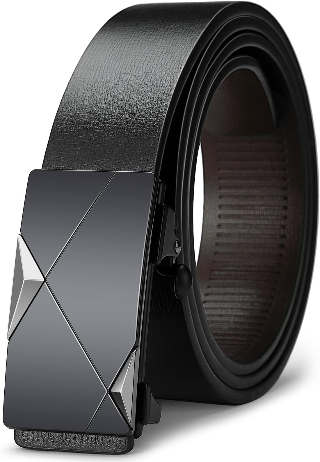 Men’s Genuine Leather Ratchet Dress Belt Adjustable With Automatic Buckle Men Belts Casual