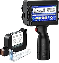 Impresora Inkjet Mano P15 para Superficie Plana 0.5 Pulgadas Boquilla para Producción de Código QR y Código de Barras Fecha y Hora Logo Número de Lote Impresión en Vidrio Bolsa Cartón Caja Madera Tela Cable Plástico (25 Idiomas)