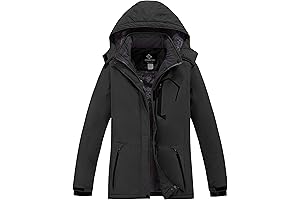Women's Mountain Waterproof Ski Jacket with Detachable Hood - Ultimate Warmth for Winters