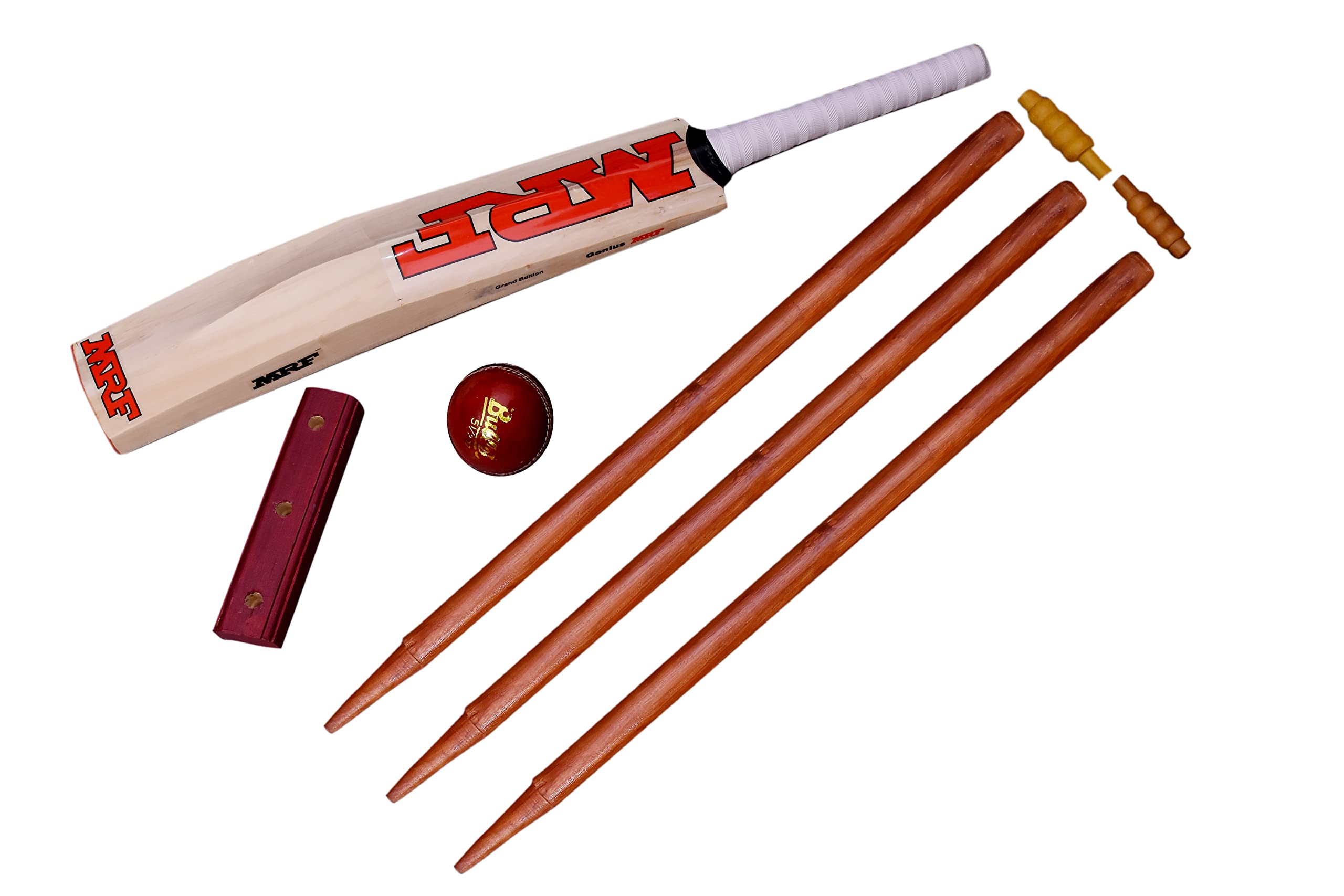 RMP Cricket MRF Kashmiri Willow Cricket bat with Stumps Set bails and Leather Ball. (B0BWJ54NSN) Amazon Price History, Amazon Price Tracker