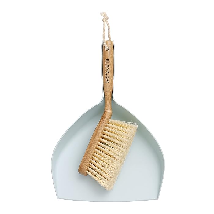 Buy ELGYAJOO Bamboo Hand Cleaning Brush Broom & Dustpan Set Dust Pan