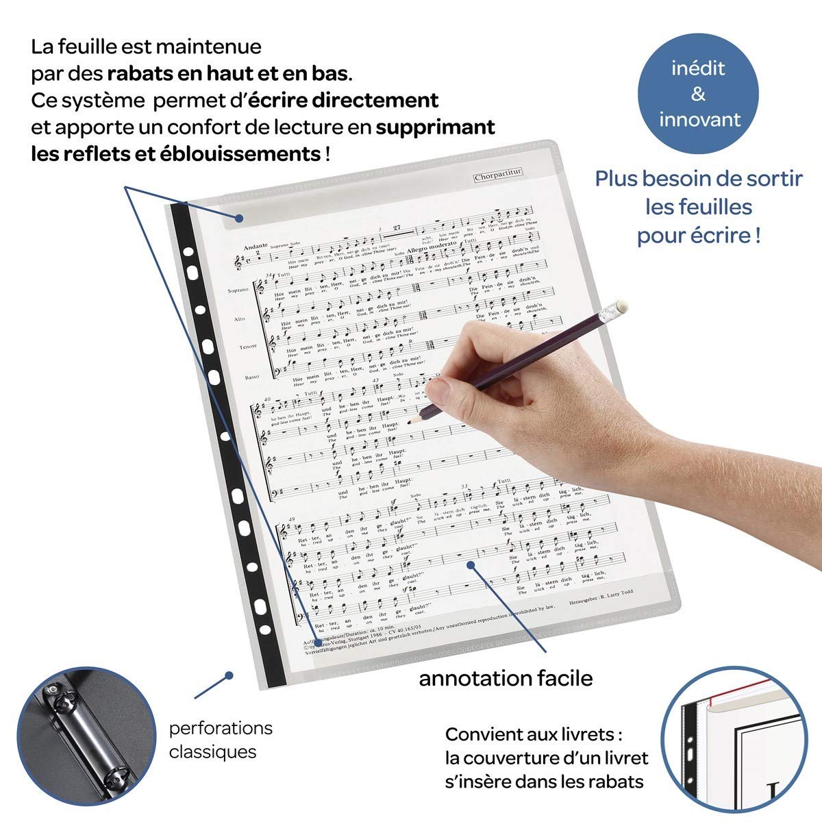 Viquel - Classeur Porte-Partitions VOCALYZ pour Pochettes Perforées A4 Adagio