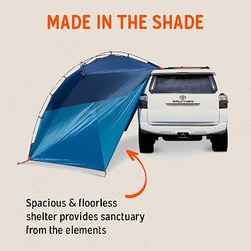 Kelty Highroads Overlanding Shelter - Universal Mount Car Camping Tent with Large Zippered Entry, Aluminum Frame, Adjustable Walls and Windows, UV Protection, Rainproof, Stuff Duffel Included, 2024