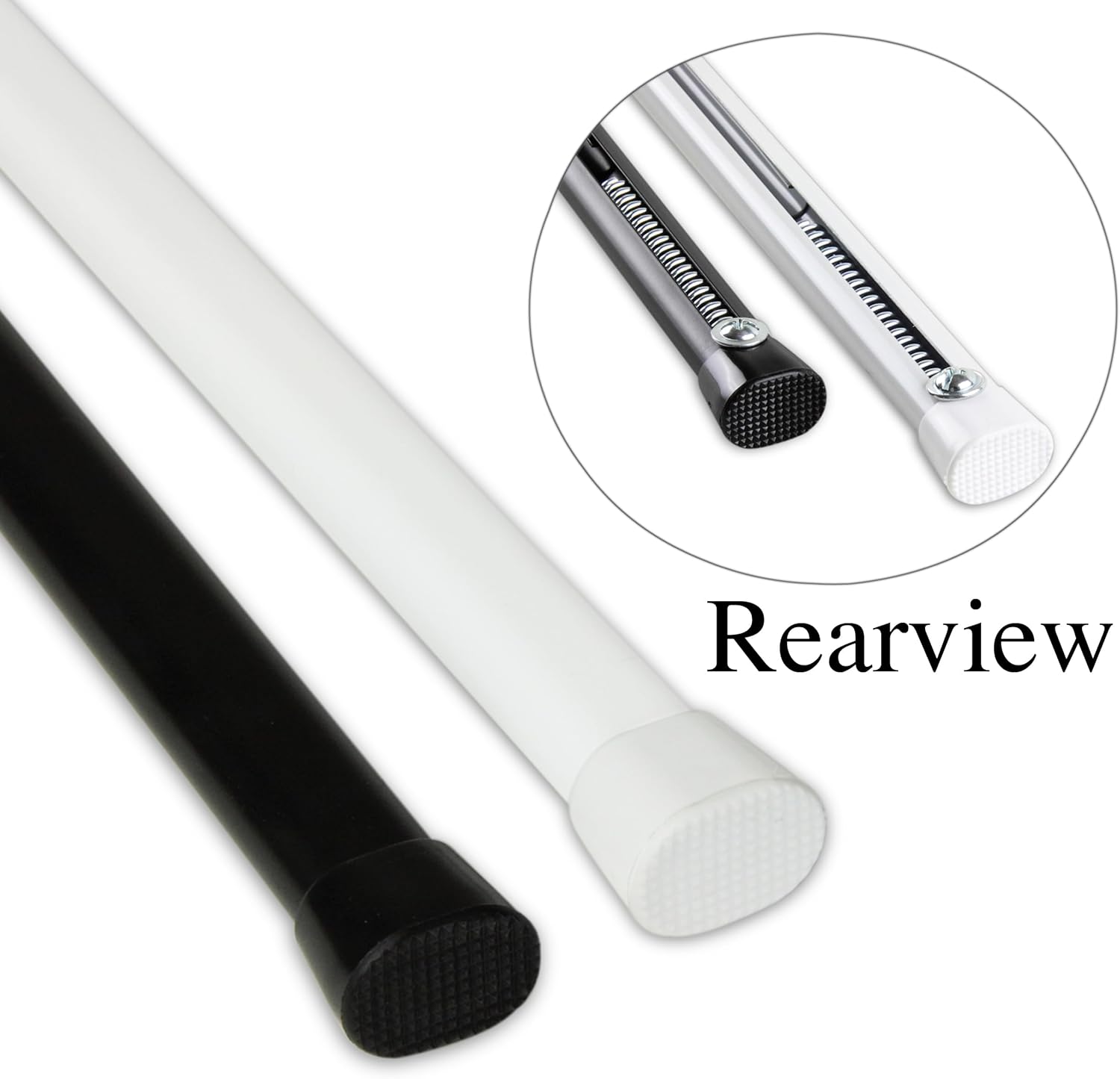 Rod Desyne SPBX-O22-1 Oval Spring Tension Rod, 22-36 inch, White