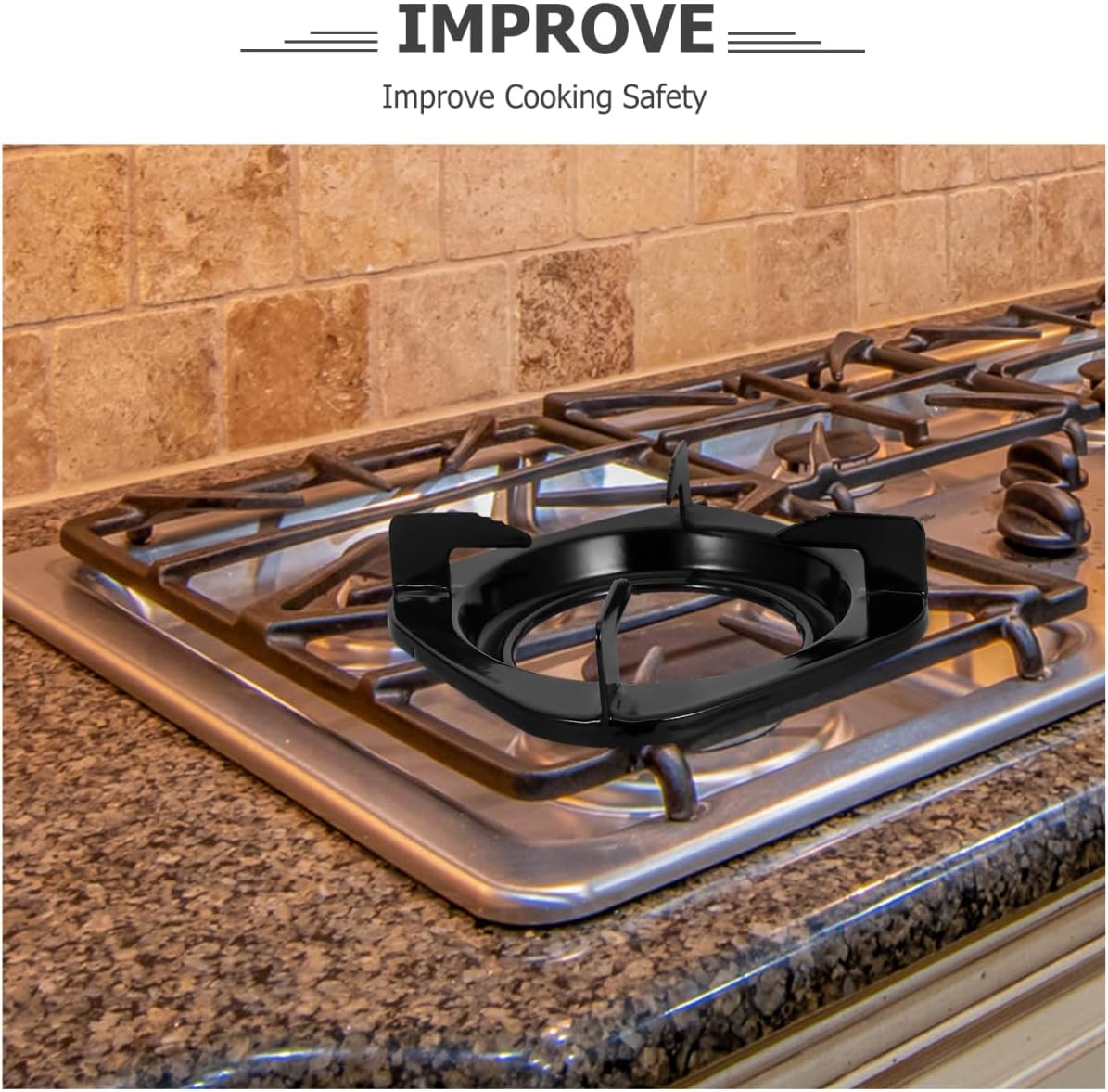 POPETPOP Cast Iron Wok Ring Non Slip Gas Stove Holder for Enhanced Cooking for Various Gas Cooktops Easy to Clean Trivet with for Efficient