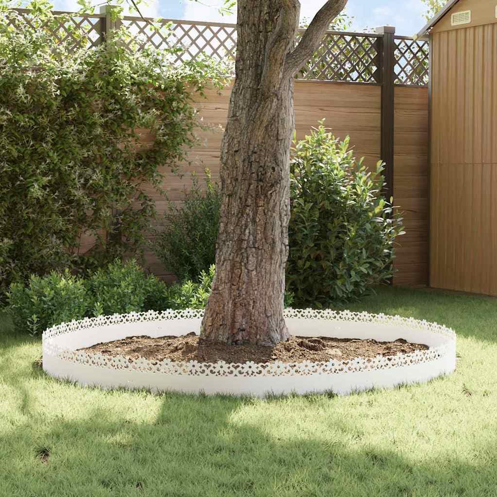 Bordure de pelouse 10 pièces 103 x 0,05 x 22 cm Acier Blanc