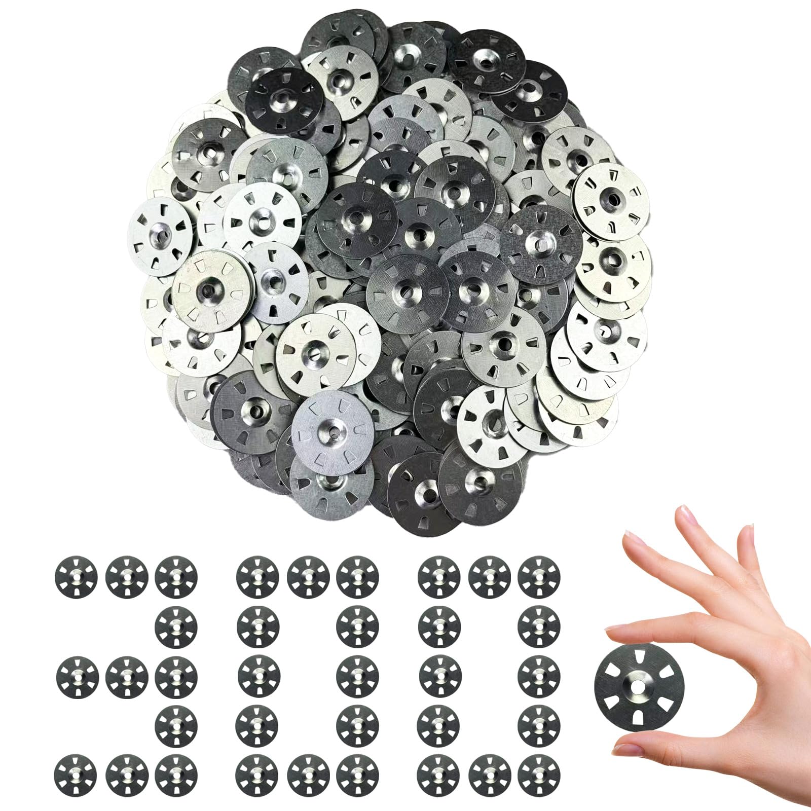 300 Pieces Tile Backer Board Washers, 35mm Diameter Washers for Screws with Six Holes, Metal Washers for plasterboard and thermal insulation board backing