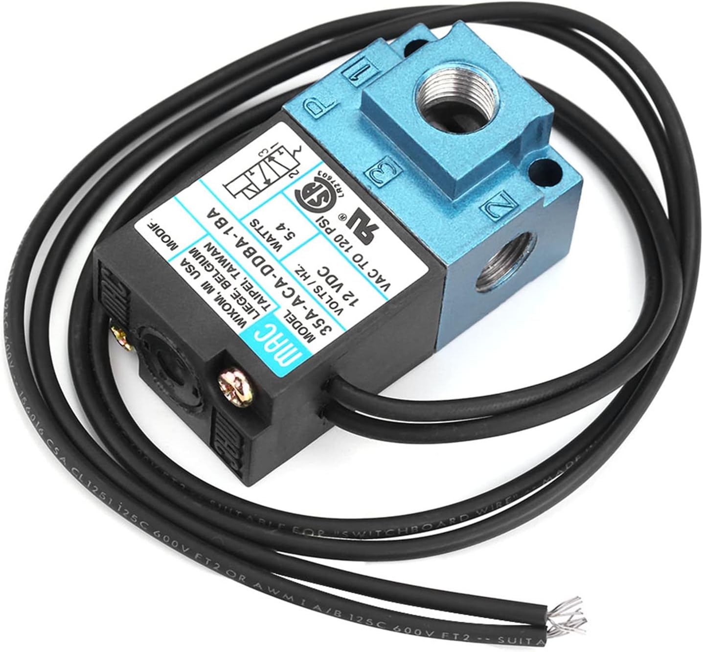 3 Port Mac Solenoid, Solenoid Boost Valve, Solenoid Valve DC 12V 3 Port 35A‑ACA‑DDAA‑1BA/DDBA/DDFA DC12V Electronic Boost Control Solenoid Valve for Marking Machine