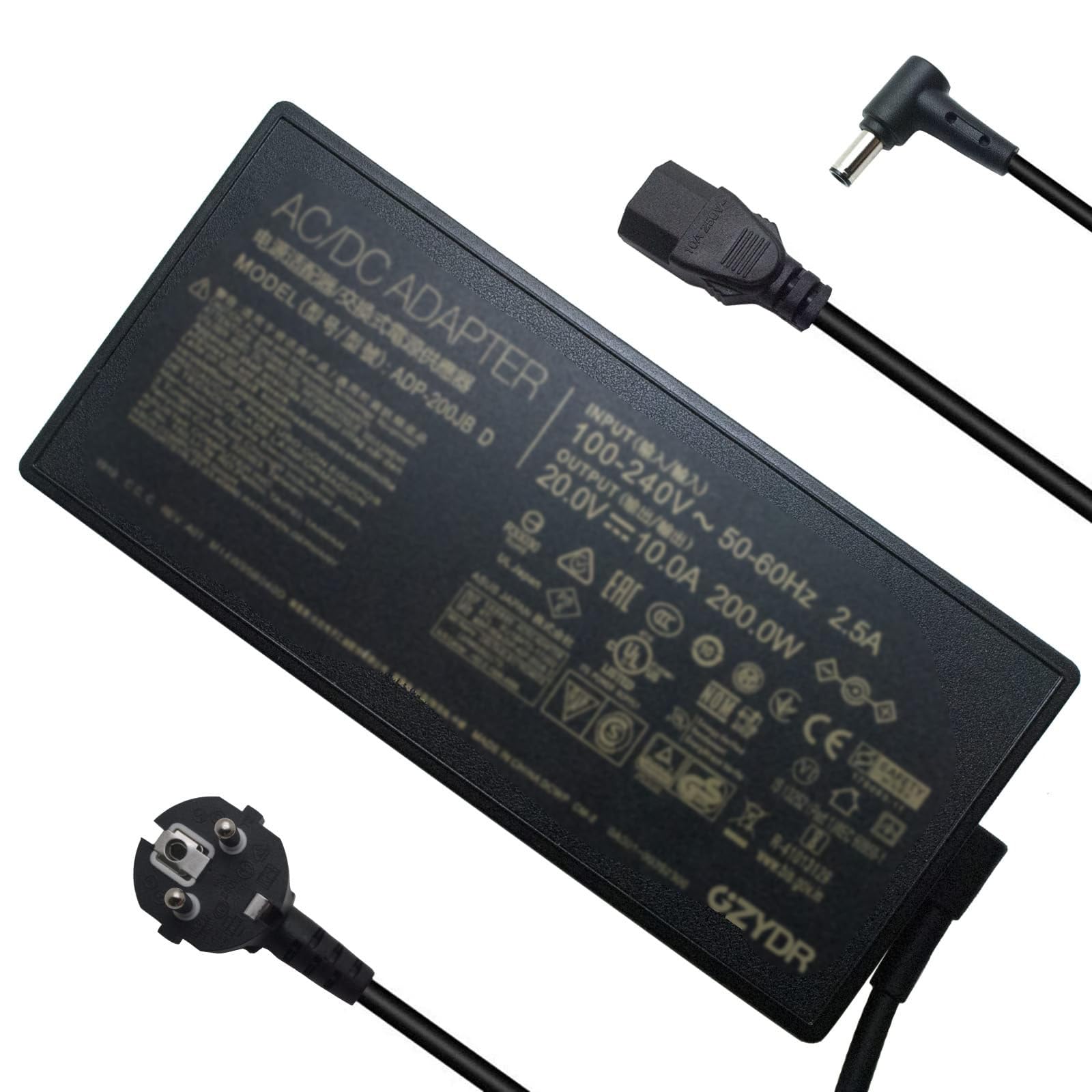 200 W 20 V 10 A Adaptador de cargador para ordenador portátil compatible con ASUS ADP-200JB D ADP-200JB DA ROG Zephyrus G15 GA503 GA503QM GA503QS GA503QR ROG Strix G15 G513IE TUF Dash F15 Cargador