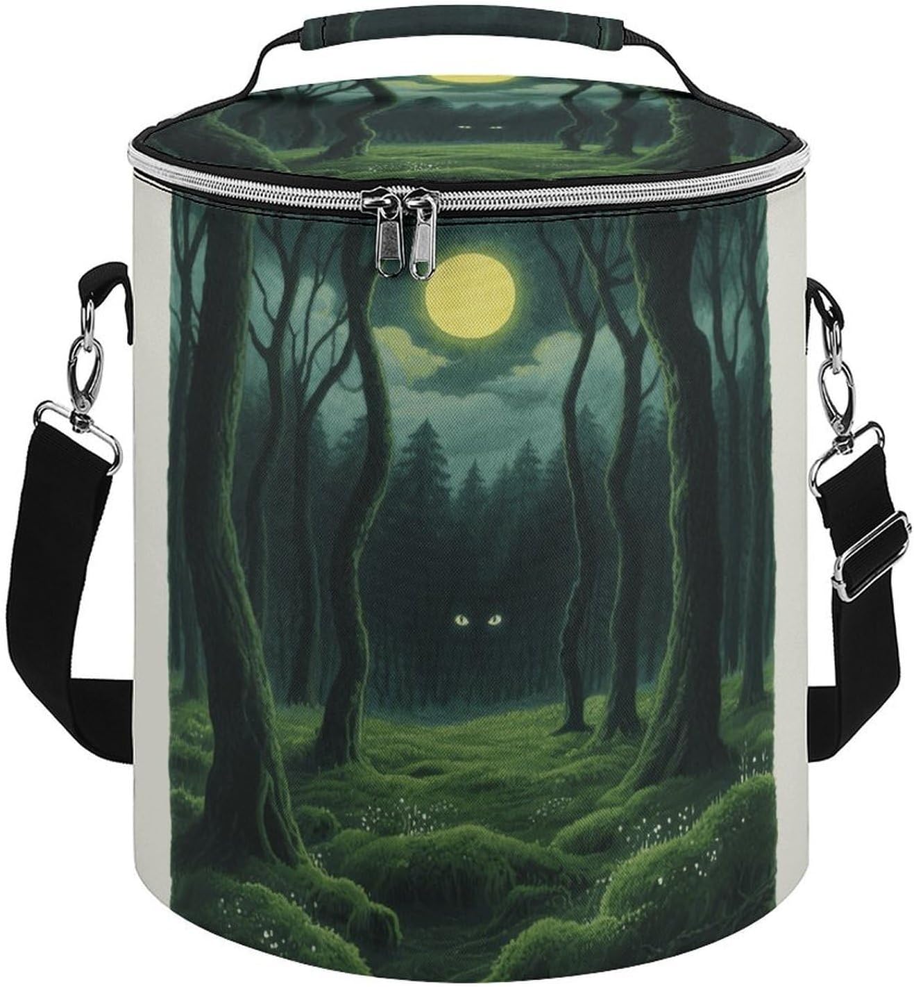 Late Night Forest Lunch Bag 15L, Insulated Picnic Basket with Leakproof Design - Large Cooler Tote for Camping, Beach, Hiking & Groceries