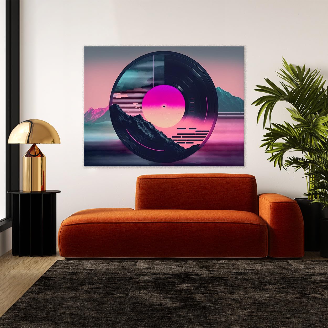 Sense Canvas Vaporwave Vintage Vinyl 63 Leinwandkunst, Heimdekoration, Wandkunstdruck, Poster, Gemälde, mittelgroß, 24 x 18 / 3,8 cm