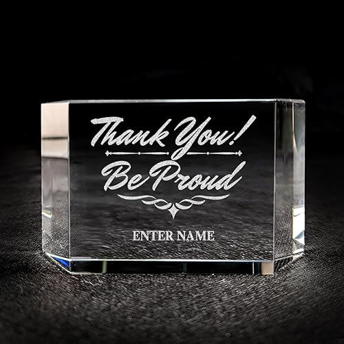 Miniatura 102 de Premio de agradecimiento personalizado grabado con láser, diseño grabado con láser, agradecimiento, añade tu propio texto, incluye caja de regalo