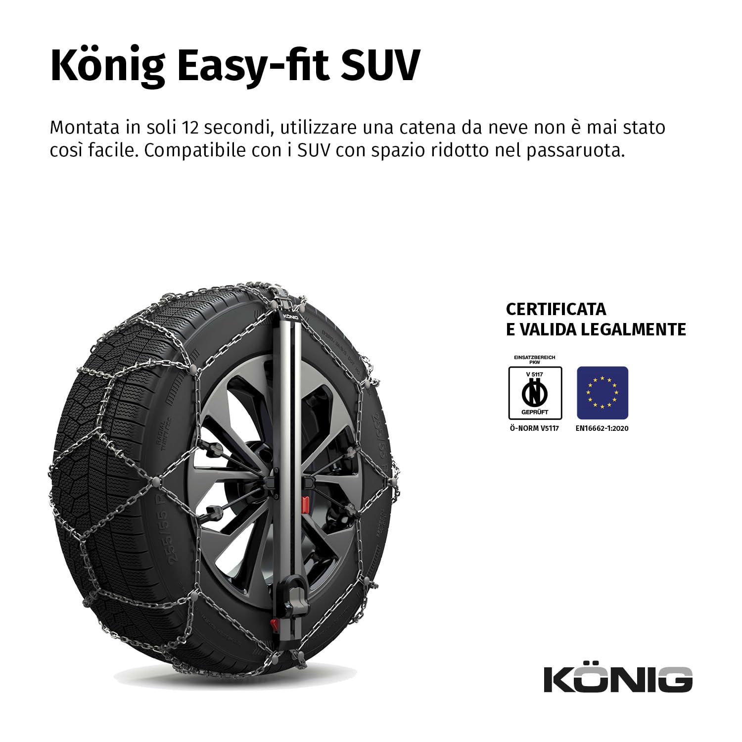 KÖNIG Easy-Fit SUV 225, Catena da Neve