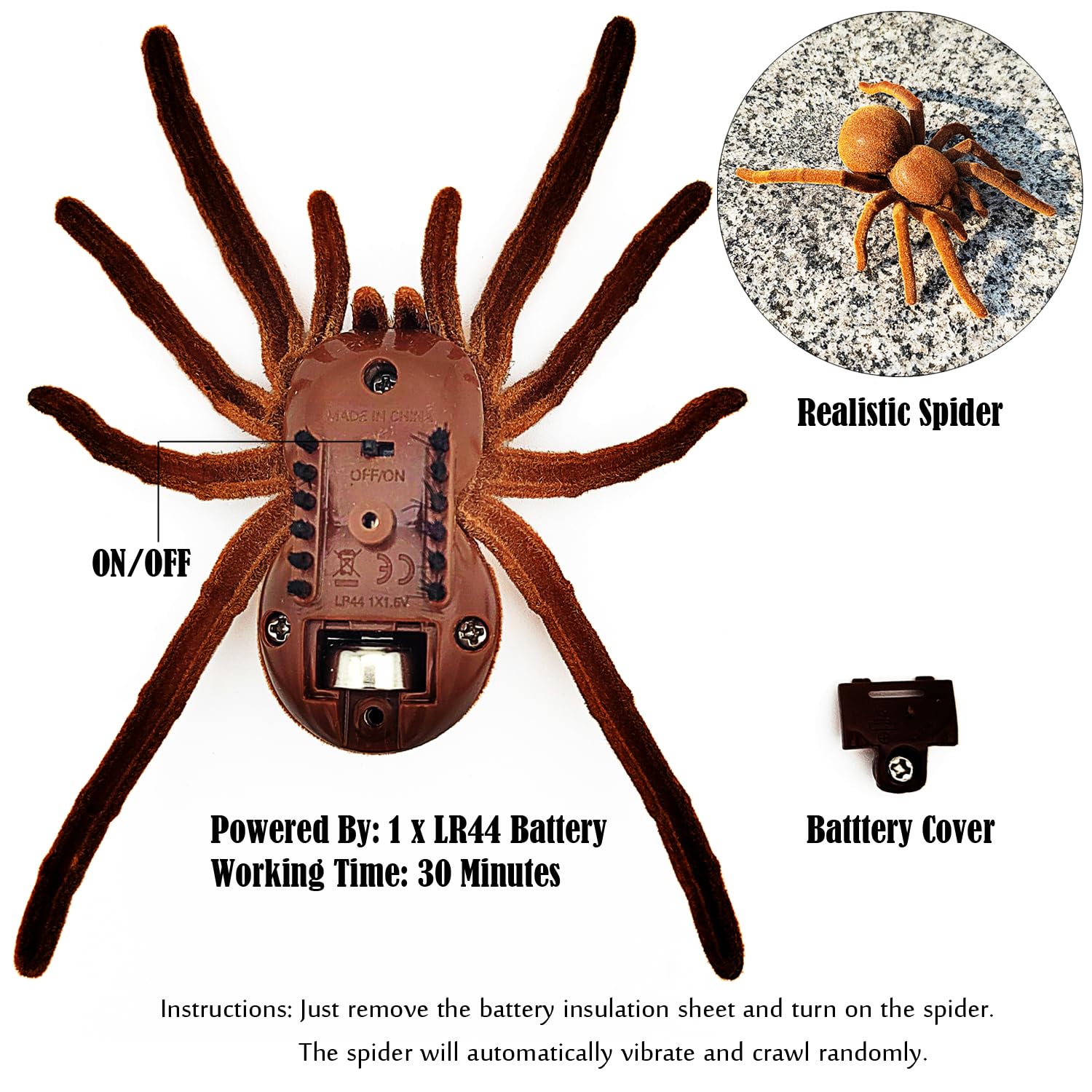 Amazon.com: Tipmant Electric Spider Tarantula Animal Toy Vibration Crawling  Pets Cat Dog Puppy Teasing Toys Prank Scary Kids Gifts : Pet Supplies