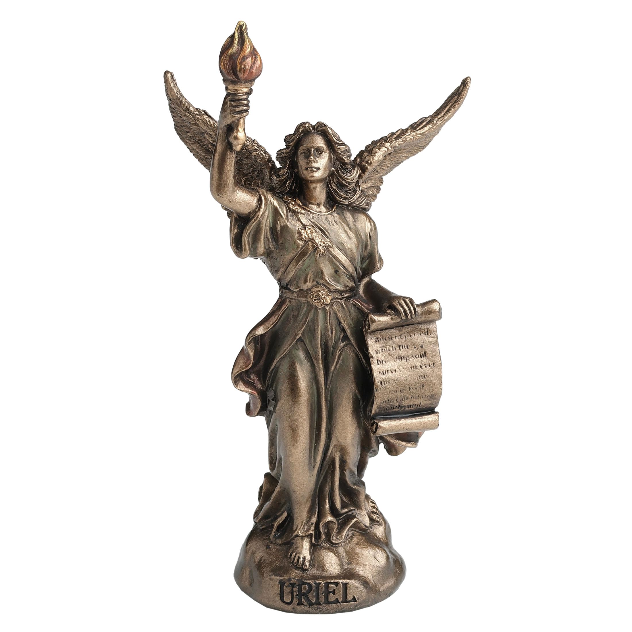 Veronese Design Bronze 4 3/8 Inch Uriel The Archangel Of Wisdom Polystone Hand Painted Finish Miniature Collectible Figurine