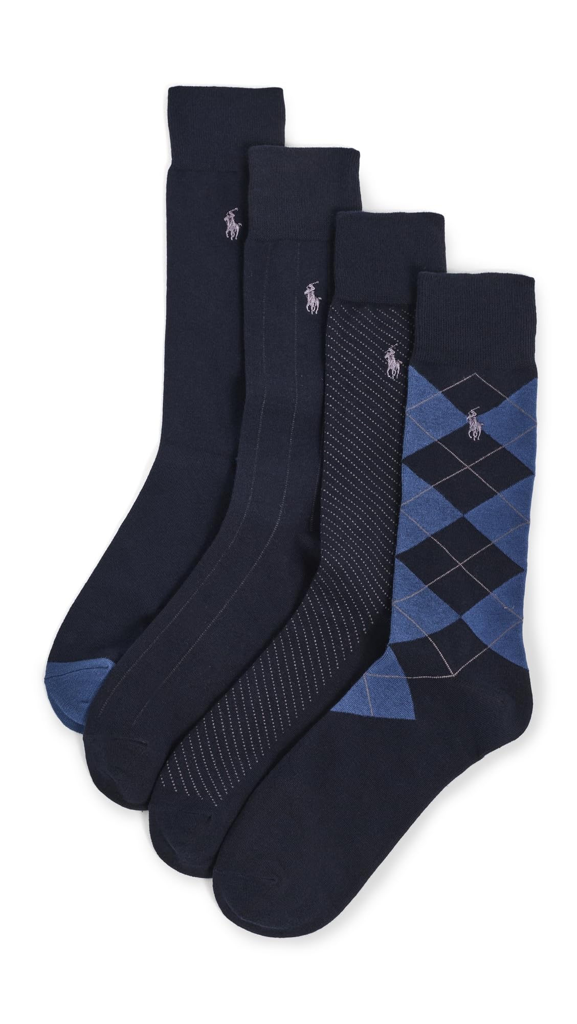 Men's Assorted Pattern Dress Crew Socks (4-Pack)
