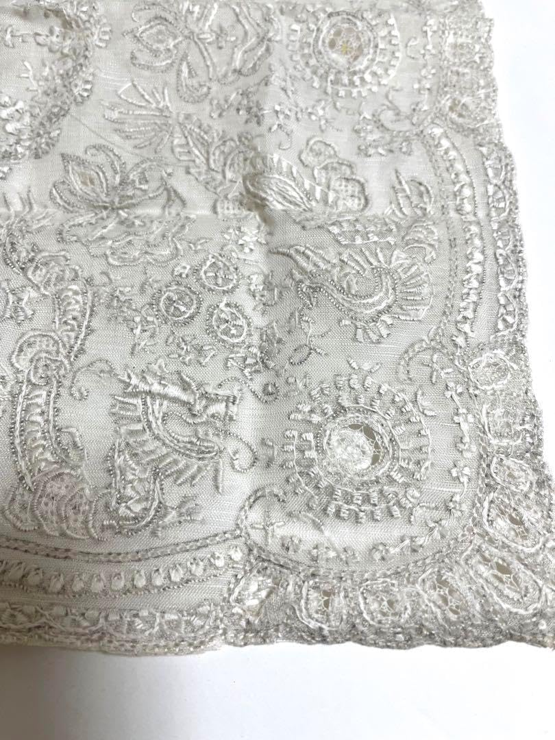 スワトウハンカチ 貴重な龍、鳳凰柄 刺繍ハンカチ 鳳凰と龍 スワトウ