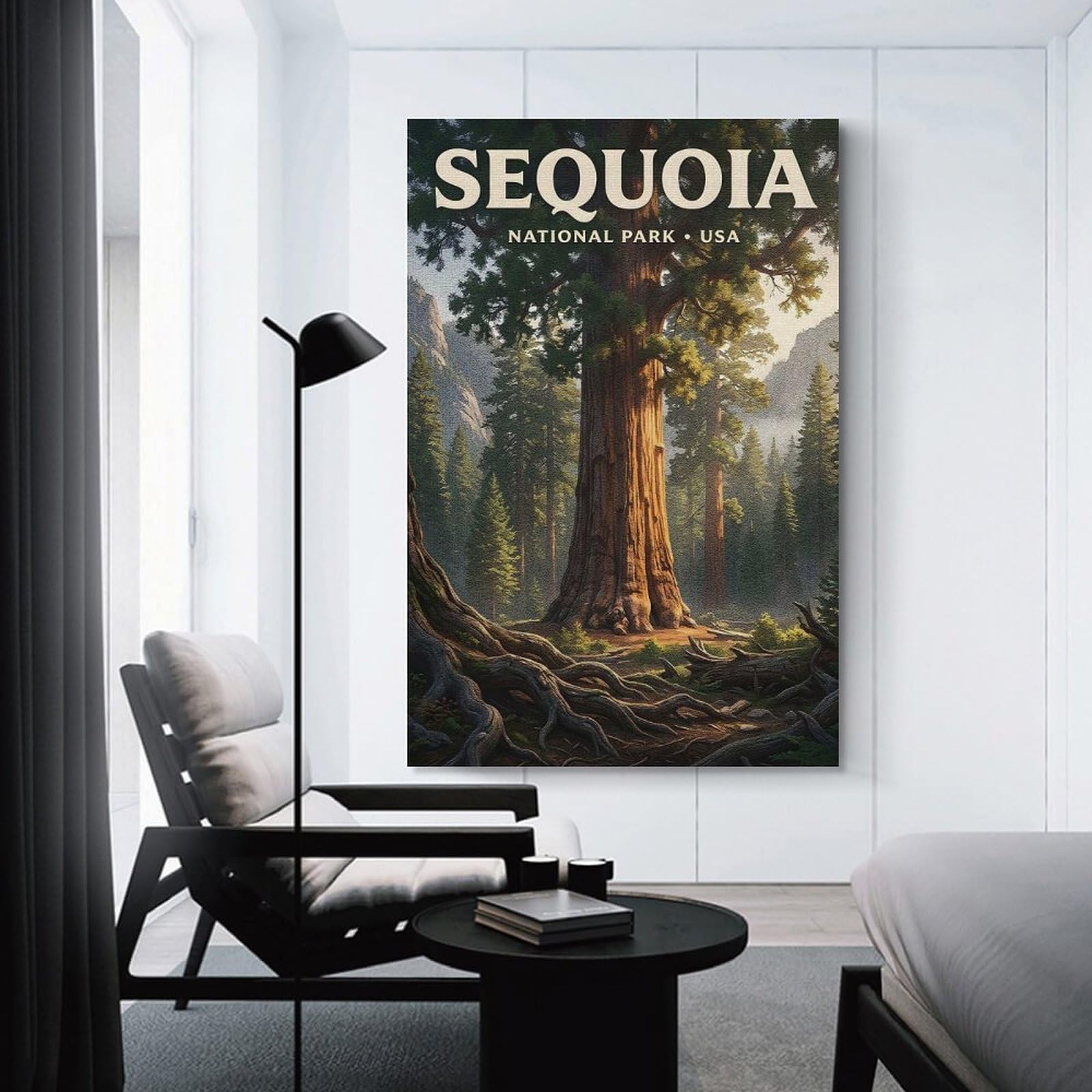 Junmoney Sequoia National Park Vintage Canvas Wall Art, 08x12inch(20x30cm), for Living Room, Bedroom, Office Or Hallway, Versatile Wall Decor for Many Rooms