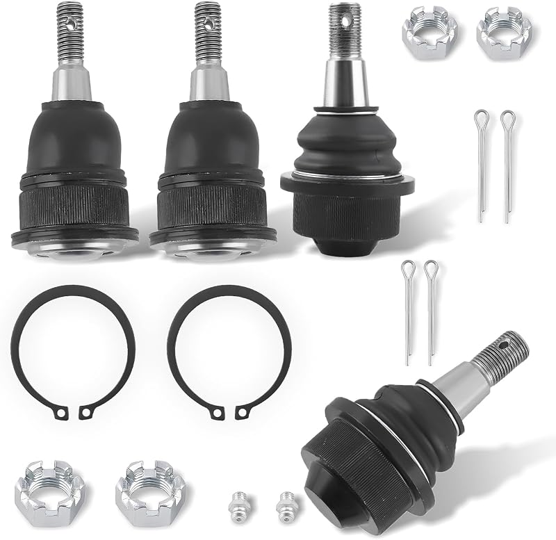 Kit de 4 rótulas de suspensão dianteira superiores e inferiores maXpeedingrods para Chevrolet Silverado, GMC Sierra e Hummer H2