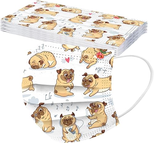 Miniatura 6 de 50 máscaras desechables para adultos, gatos, gatitos, antipolvo, cuidado de la piel, para vacaciones, máscara facial con estampado de cachorro,