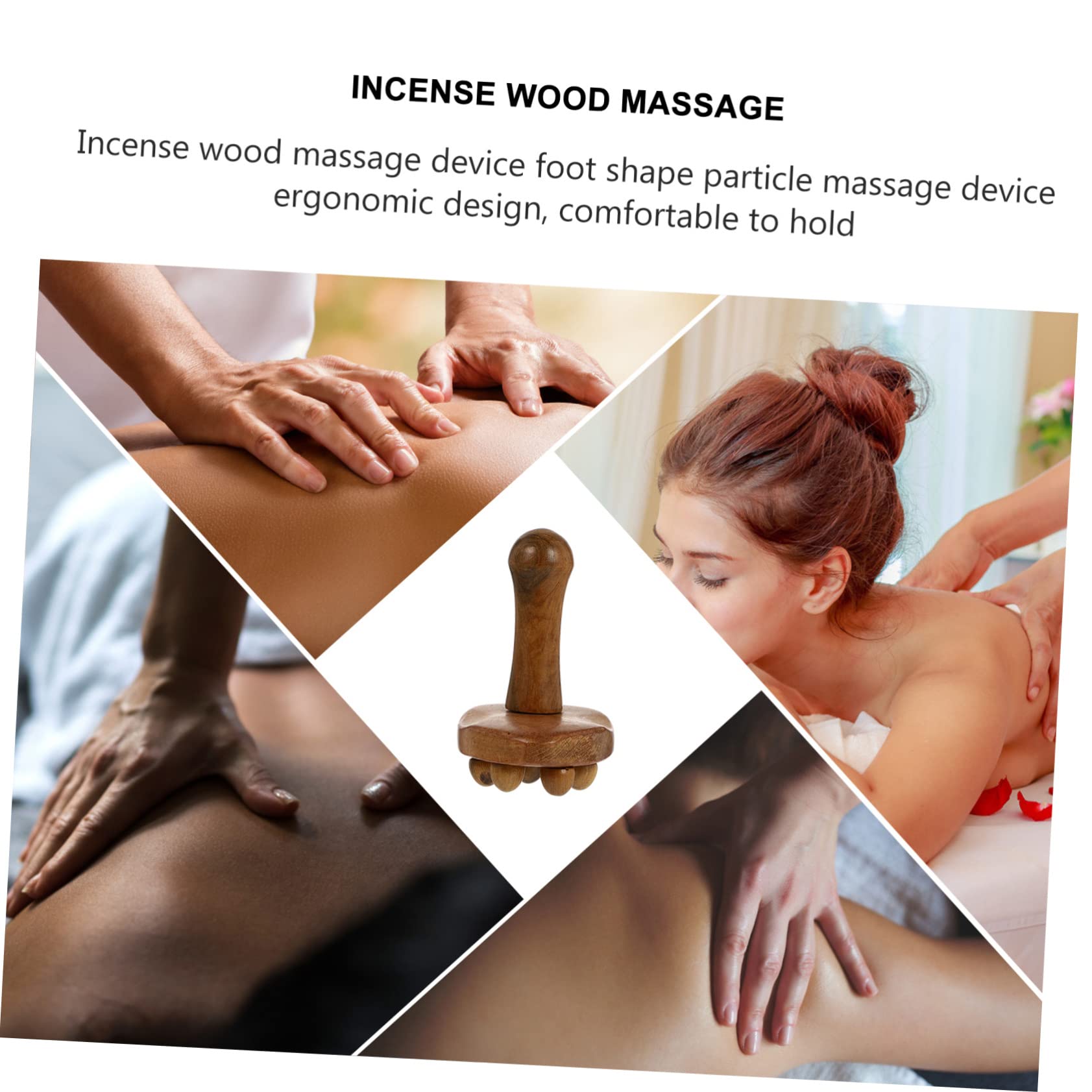 3 Piezas masajeador massager massageador aparato masaje máquina de cuerpo palo de rodillo muscular dispositivo de de partículas Madera fragante Light Brown
