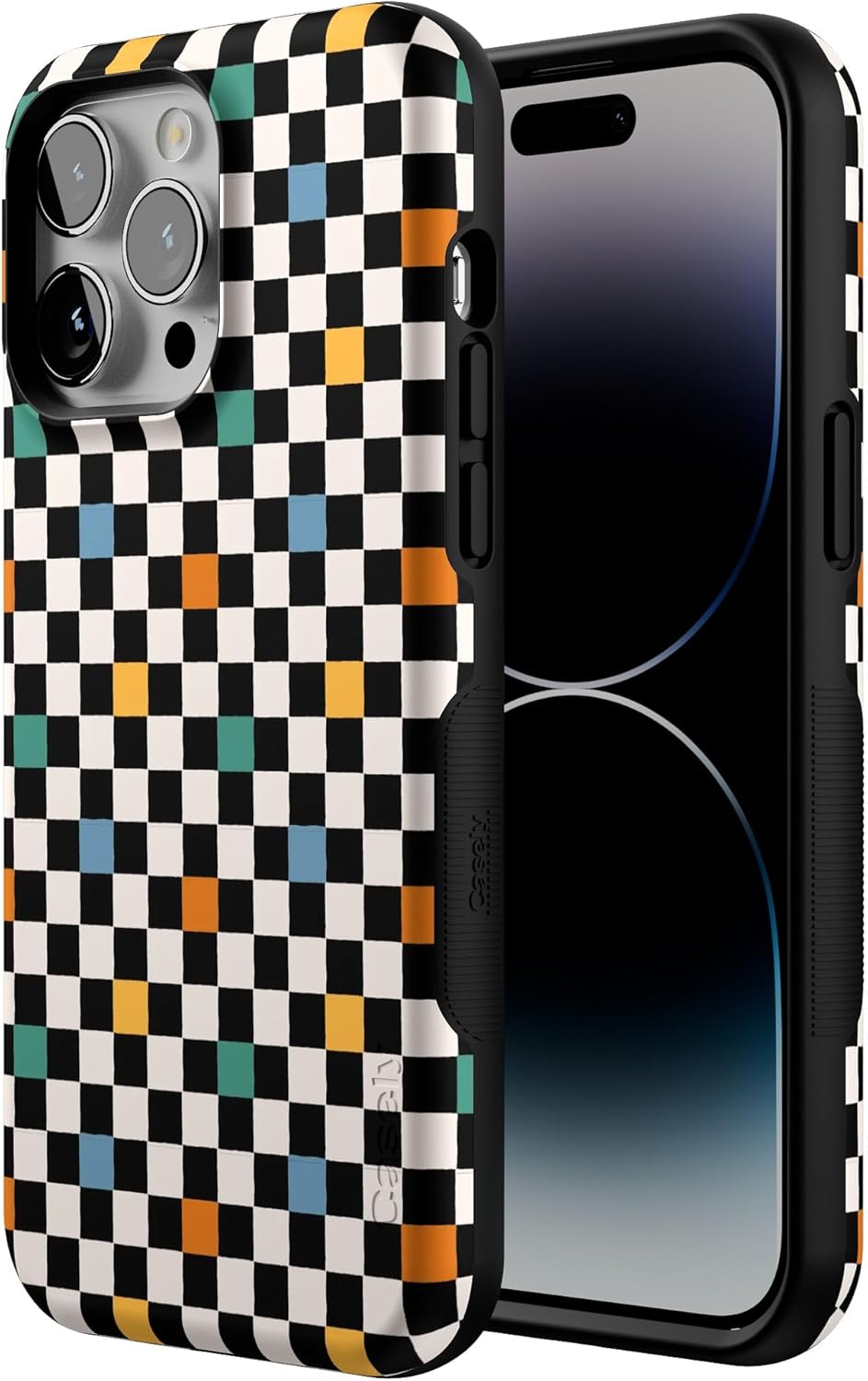 Casely iPhone 14 Pro Max Case | Old Skool | Retro Checkerboard | Bold Protective Design | Compatible with MagSafe