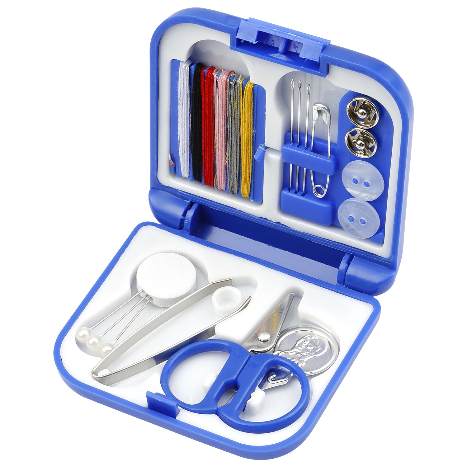Bojueshaw Royal Blue Mini Travel Sewing Kit,Portable Needle And Thread Kit,Emergency Sewing Repair Kit With Scissor Button Pins For Travel Business Trips School Camping(Royal Blue)