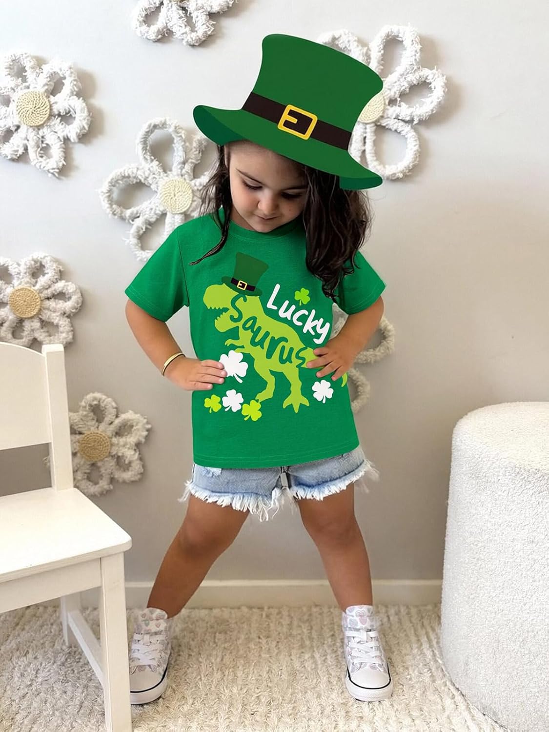 Toddler Boy Girl St Patrick's Day T-Shirt Lucky Clover Short Sleeve Shirts Kid Shamrock Irish Green Tee Tops - Image 3