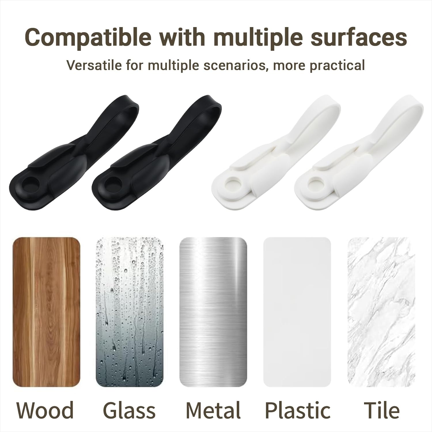 Cord Bundlers, Damage Free Hanging Cord Organizer, No Tools Cord Bundler for Hanging Electrical Cables, 4 white Cord Bundlers， 4 black Cord Bundlers, 7.48*1