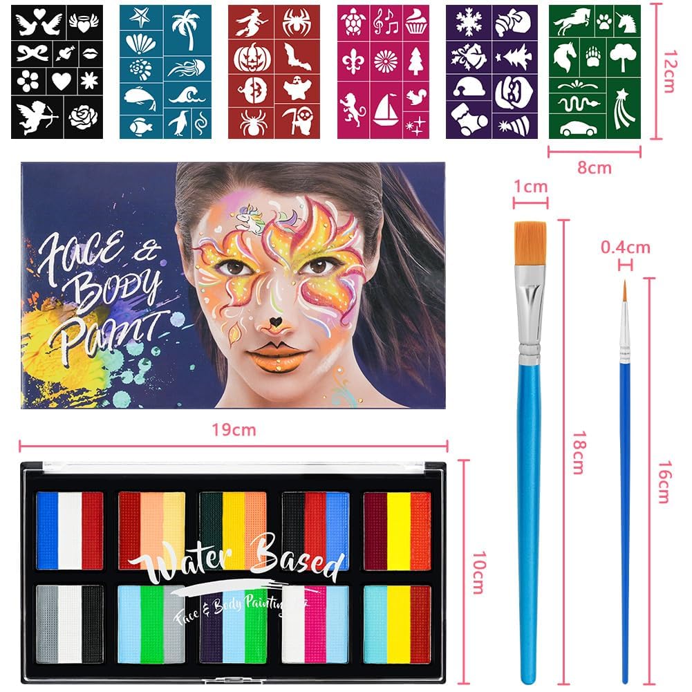 Pintura Facial De 12 G En 3 Colores (negro, Blanco, Rojo), Pintura Corporal Para Halloween, Cosplay Y Fiestas, Fácil De Aplicar Y Limpiar