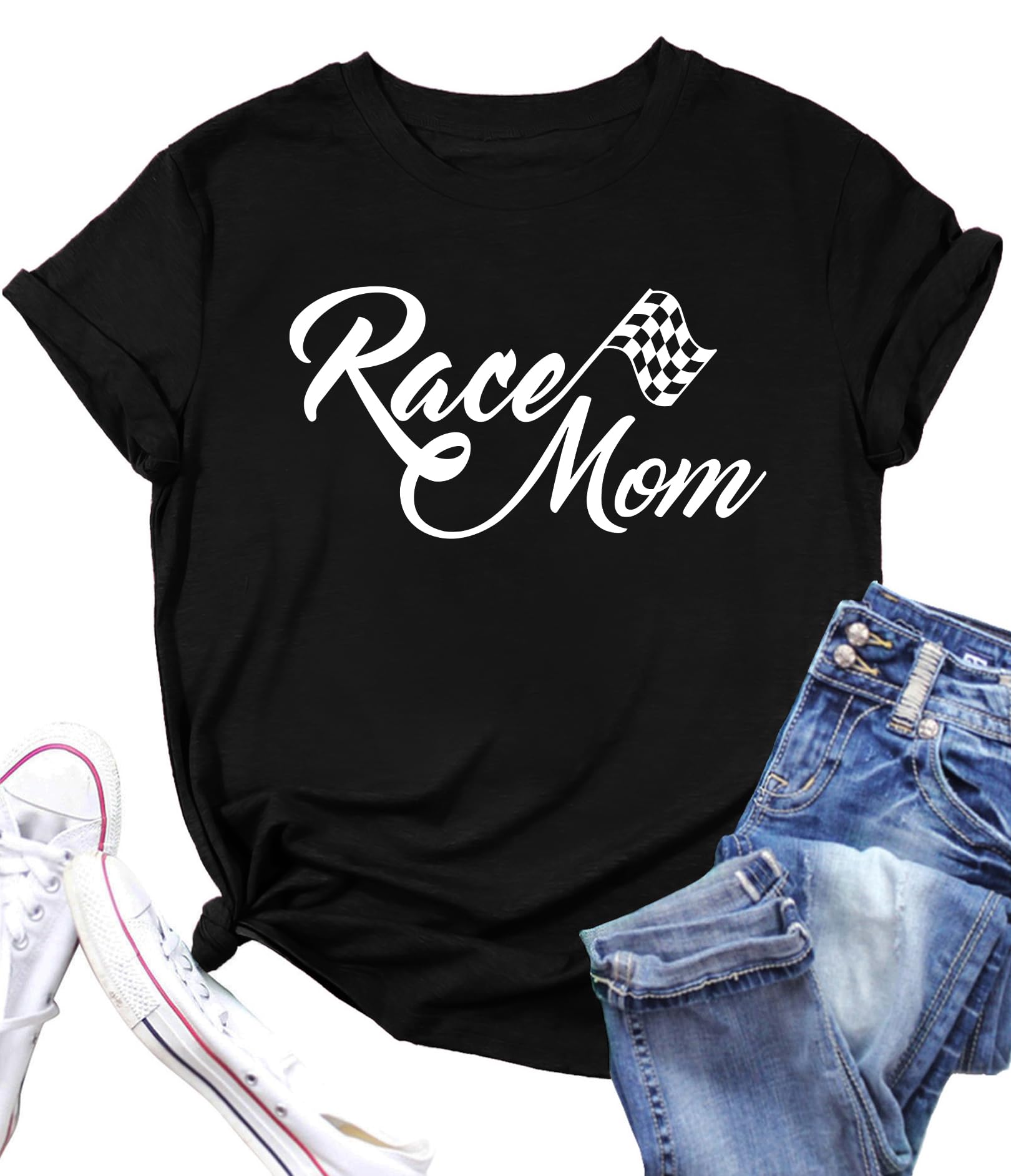Snapklik.com : Racing Shirt For Women Checkered Flag Graphic Car Shirts ...