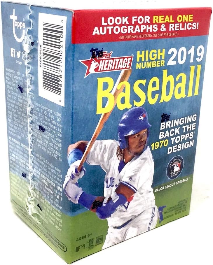 Topps 2019 Heritage High Number Baseball Retail Blaster Box (8 Packs/9 Cards)