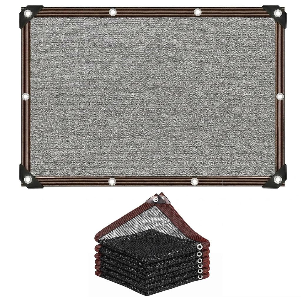Garden Netting for Veg Patch Fine Mesh, 50% Shade Cloth Promotes Growth While Blocking Harsh Sun, Also 70/90% Densities, HDPE with Aluminum Grommets, Black 10x18m