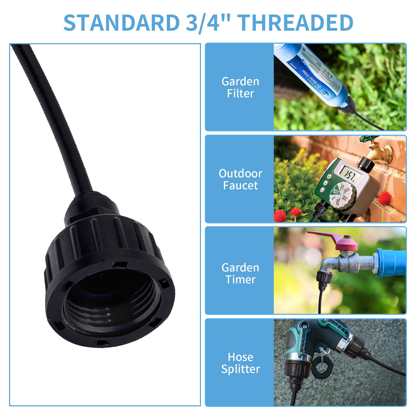 CINEMON Nebulizzatore Giardino, Kit Nebulizzatore Acqua da Esterno, Atomizzatore del Terrazzo con 10m Misting Line + 10Nebulizzatori + Un 3/4" Adattatore, per Ombrellone Gazebo, Piscinaecc