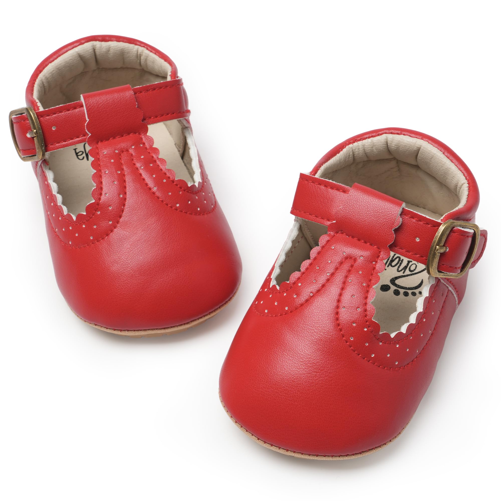 HONGTEYA Baby Girls Shoes Infant Mary Jane Flats Non Slip Newborn Moccasins