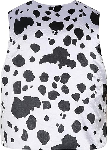 Miniatura 3 de Hestenve Chaleco de disfraz hippie vintage con estampado de vaca para hombre