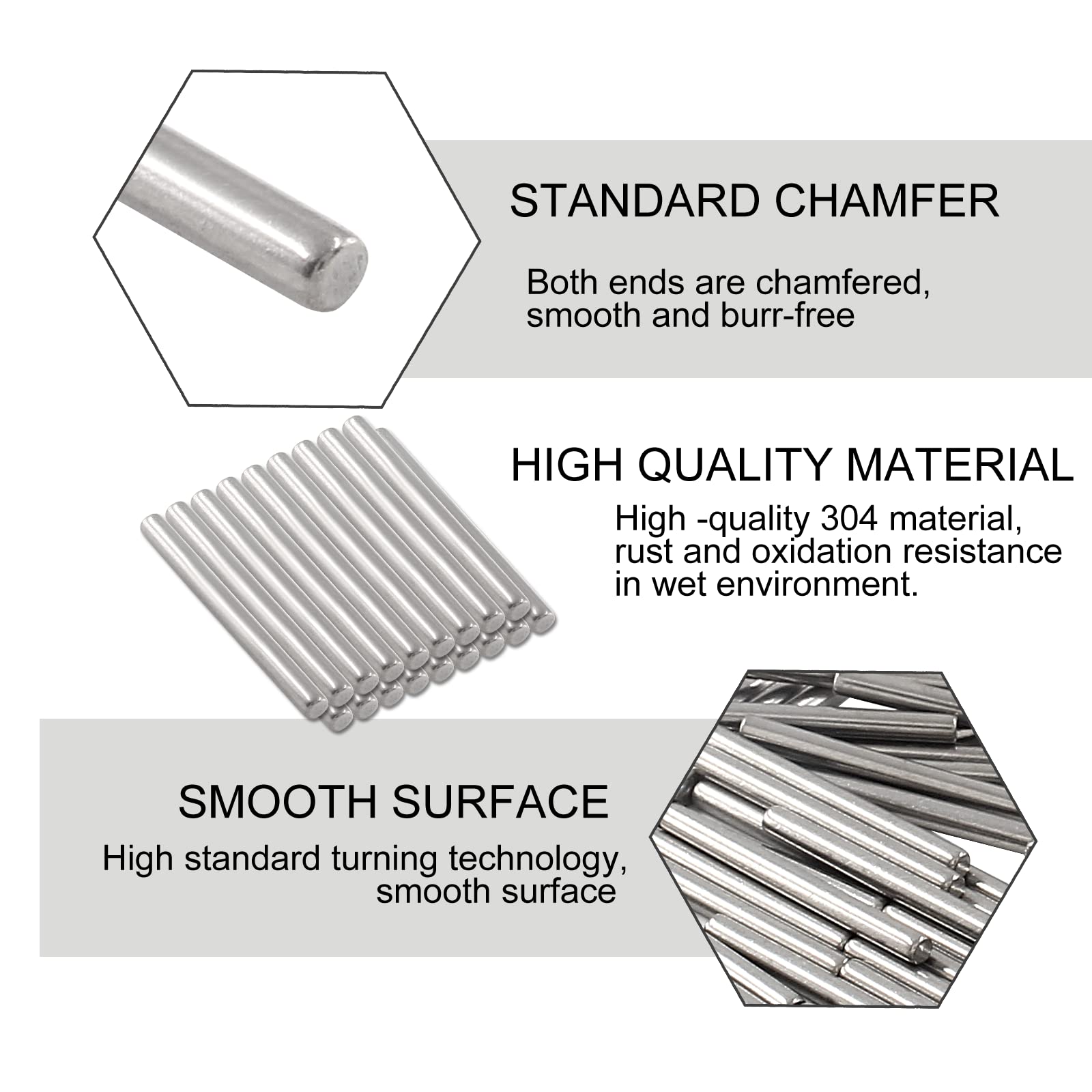 Snapklik.com : 100 Pcs Shelves Dowel Pin Hardware 2mm X 22mm Stainless ...