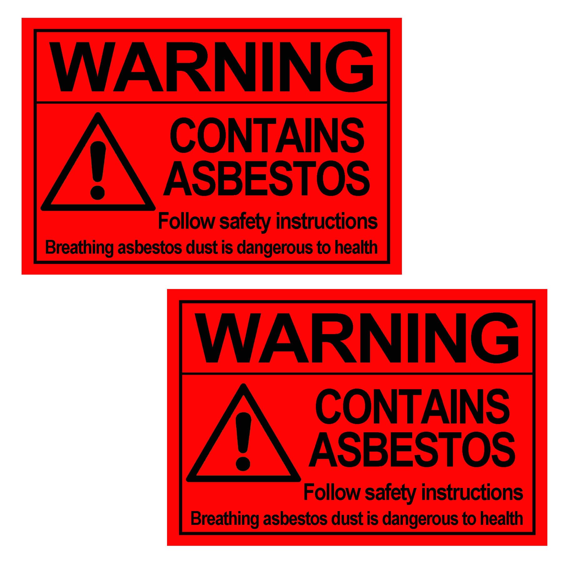 30 Pcs Warning Contains Asbestos Stickers - Self-Adhesive Safety Labels (77x52 mm)