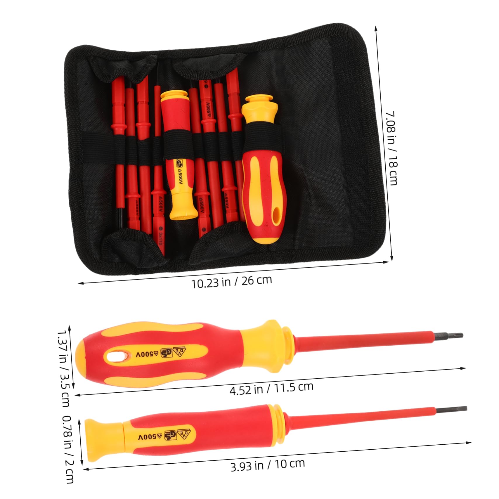 SHINEOFI 5 Set Cacciaviti Isolati per Elettricisti Kit Professionale Strumenti Elettrici per Manutenzione e Riparazioni Domestiche per Elettricisti e Appassionati da Te Trasporto Facile e