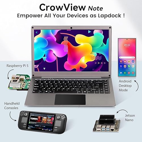Miniatura 2 de Monitor portátil con teclado, pantalla lapdock de 15.6 pulgadas con batería integrada de 6000 mAh, monitores CrowView Note 1080P FHD USB C