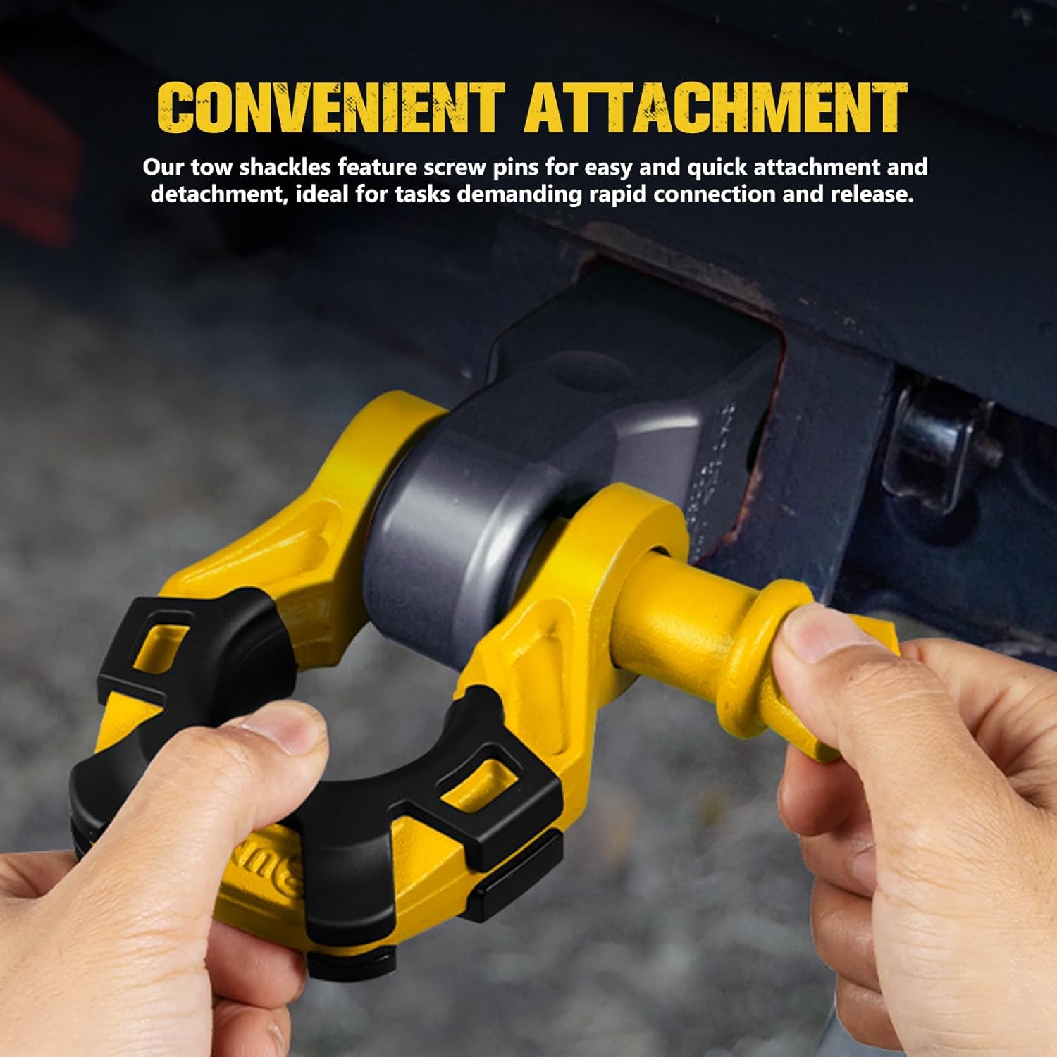 BUNKER INDUST 3/4" D Ring Shackle with 7/8" Pin + Adjustable Auto-Stop Offroad Tire Air Deflator Kit