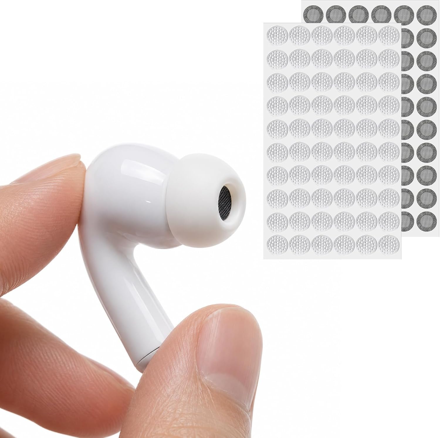 120 PCS Earbud Dust Filter Mesh Replacement with Tweezers, Earphones Dusts Proof Microphone Mesh Replacement in Ear Headphone Dusts Filter Anti-Dust and Sweat-Resistant for Wireless Earbuds（4.0mm）