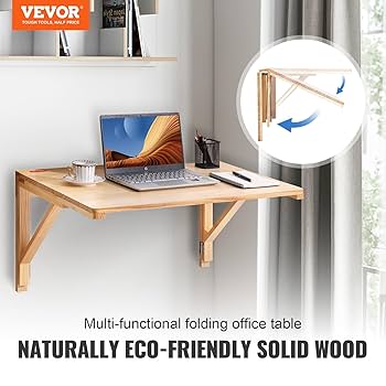 RFCUIBIJ Wall Wall Mounted Desk Folding Wall Mounted Murphy Desk Drop Leaf Dining Table Fold Down Floating Space Saving 40x16 Rustic Burn