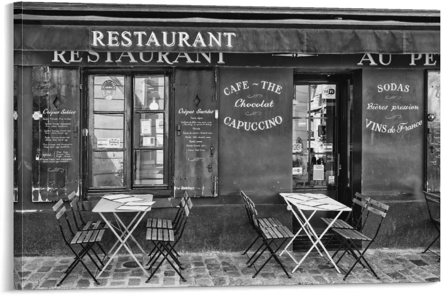 Posters Vintage Cafe Wall Art Restaurant Wall Art Black and