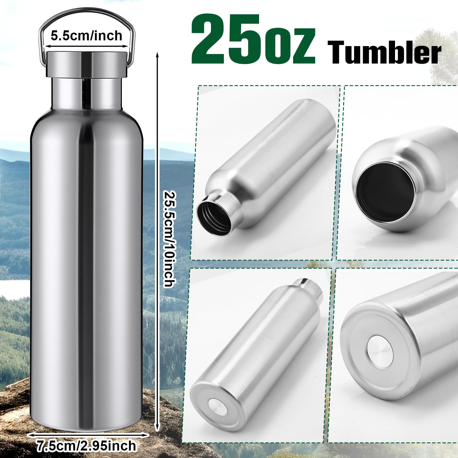 Thermos Bottle 300ml Insulated Water Bottle Bq Bottle 300ml 10oz White