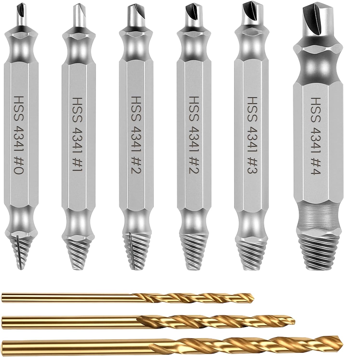 6 Pcs Small Screw Extractor Set, Damaged Screw Remover and Extractor Set, Drill Bit to Remove Stripped Screws for Hardware, Damaged Broken Screws